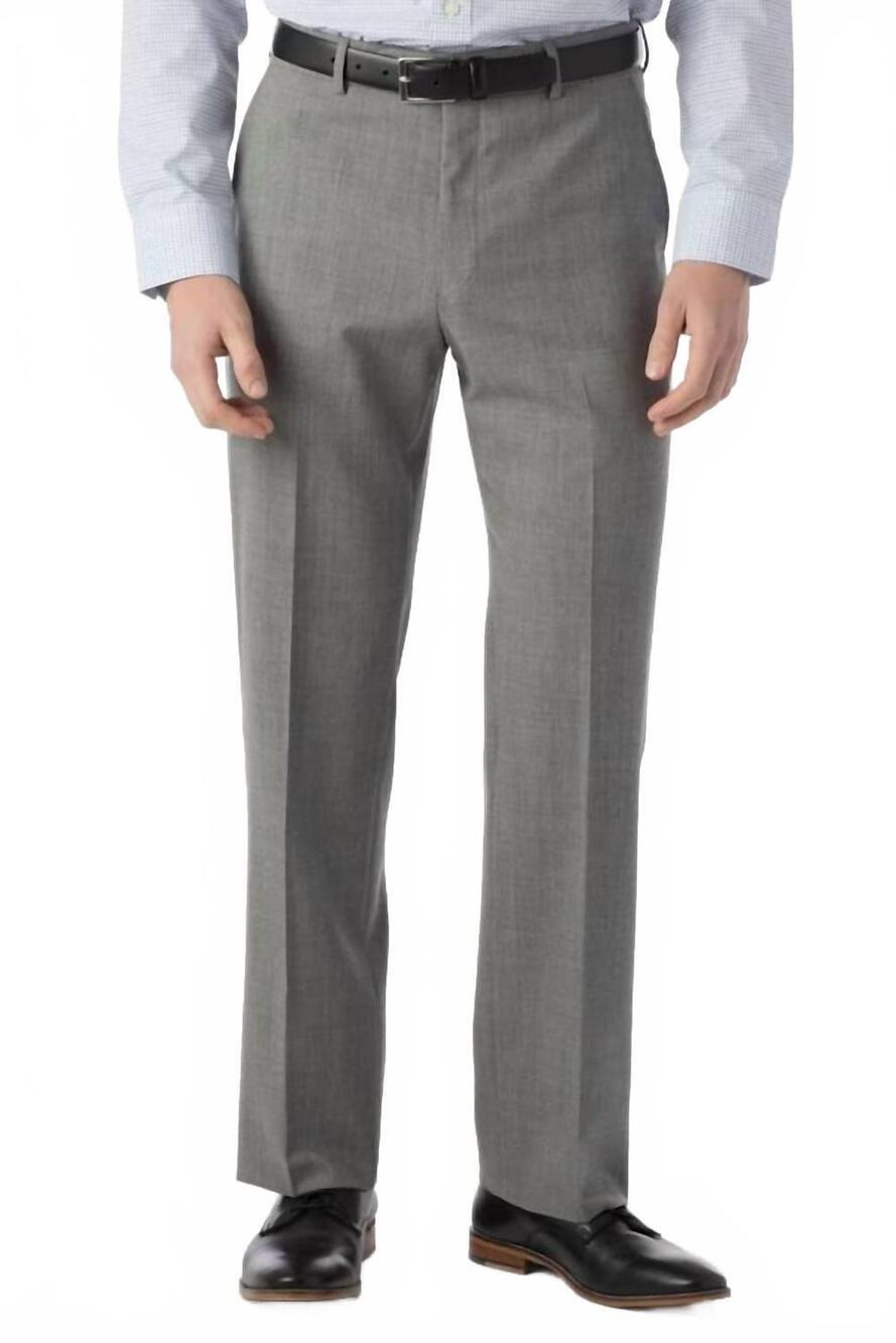 NEW BALLIN soho super 120s wool travel twill comfort eze trouser in pearl grey